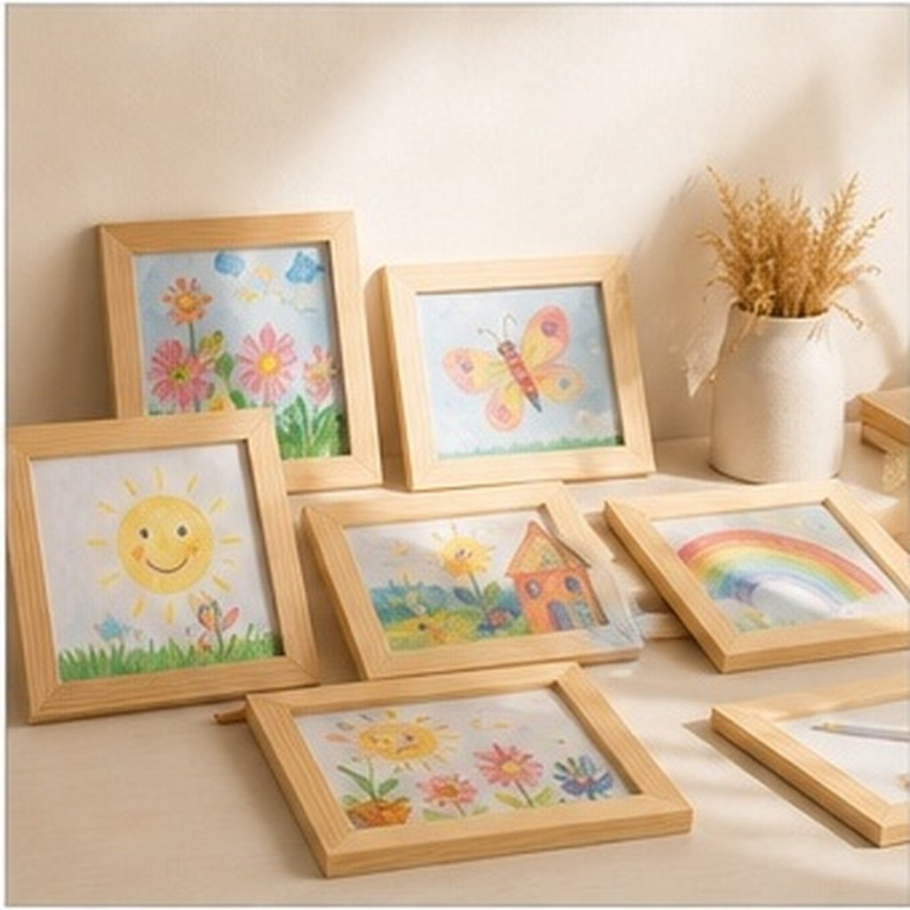 6Pcs Solid Wood DIY Blank Pict - đánh giá và giá Art And Craft For Nursery
