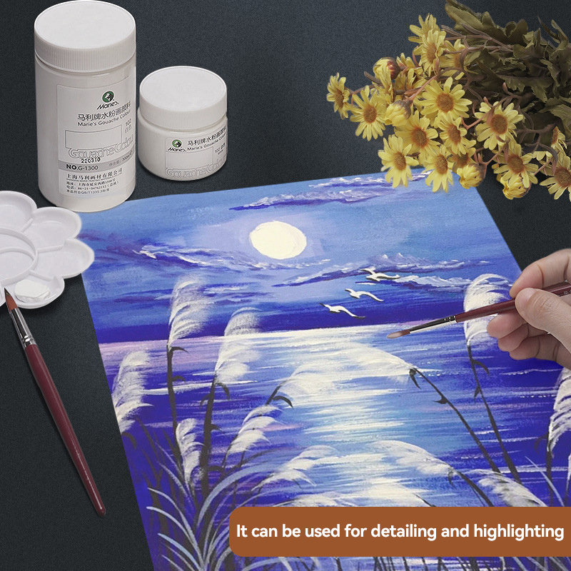 White Gouache Paint 100ml/300m - đánh giá và giá Gouache Paint Set