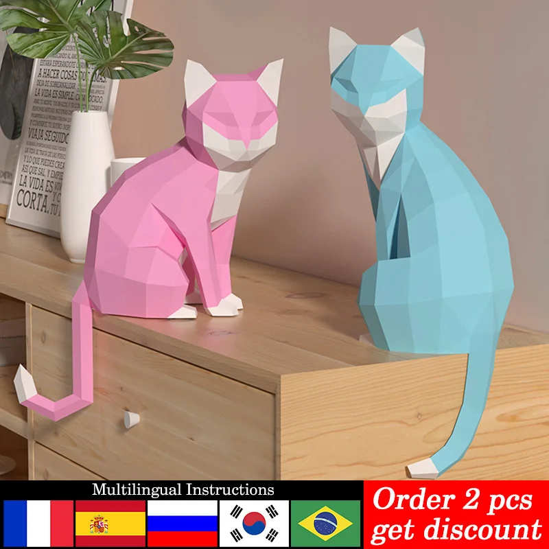 1 Pair Lovers Cat Animal Decor - đánh giá và giá Art Craft Cardboard